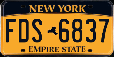 NY license plate FDS6837