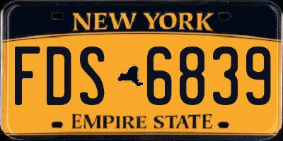 NY license plate FDS6839