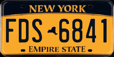 NY license plate FDS6841