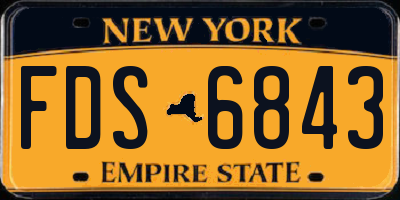 NY license plate FDS6843