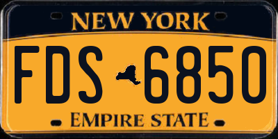 NY license plate FDS6850