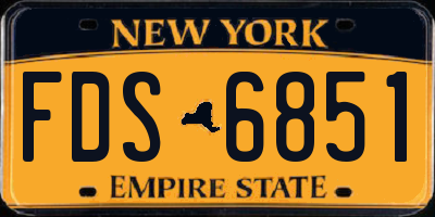 NY license plate FDS6851