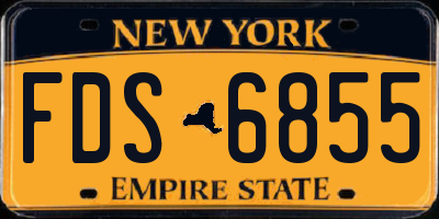 NY license plate FDS6855