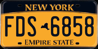 NY license plate FDS6858