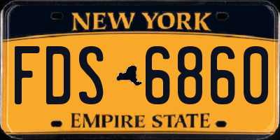 NY license plate FDS6860