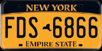 NY license plate FDS6866