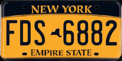 NY license plate FDS6882