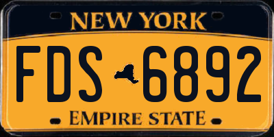 NY license plate FDS6892