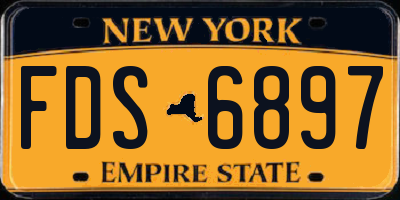 NY license plate FDS6897