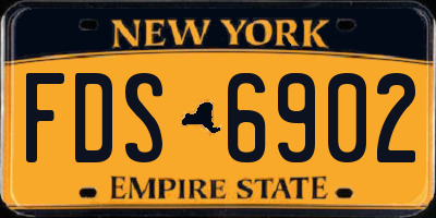 NY license plate FDS6902