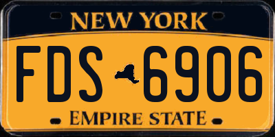 NY license plate FDS6906