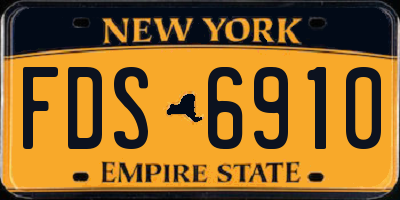 NY license plate FDS6910