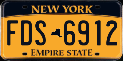 NY license plate FDS6912