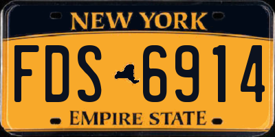 NY license plate FDS6914