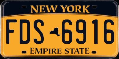 NY license plate FDS6916