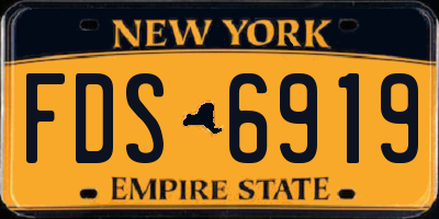 NY license plate FDS6919