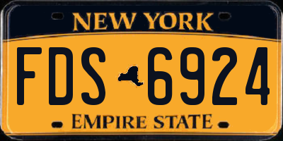 NY license plate FDS6924