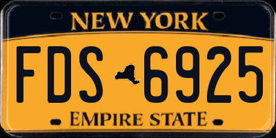 NY license plate FDS6925