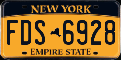 NY license plate FDS6928
