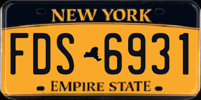 NY license plate FDS6931