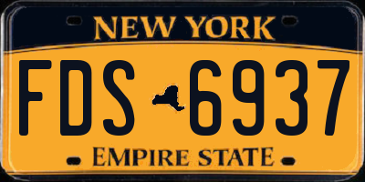 NY license plate FDS6937