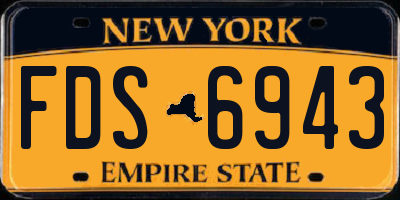 NY license plate FDS6943