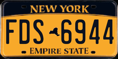 NY license plate FDS6944