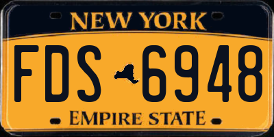 NY license plate FDS6948