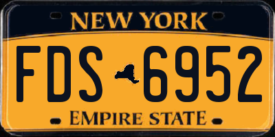 NY license plate FDS6952