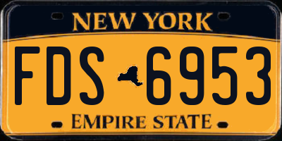 NY license plate FDS6953