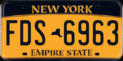 NY license plate FDS6963