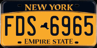 NY license plate FDS6965