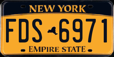 NY license plate FDS6971