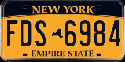 NY license plate FDS6984
