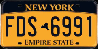 NY license plate FDS6991
