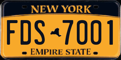 NY license plate FDS7001