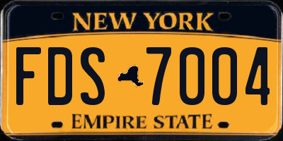 NY license plate FDS7004