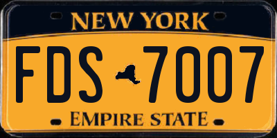 NY license plate FDS7007