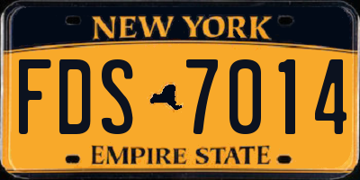 NY license plate FDS7014