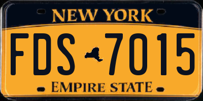 NY license plate FDS7015