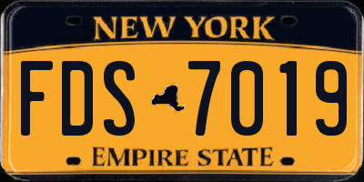 NY license plate FDS7019