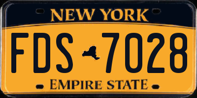 NY license plate FDS7028