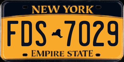 NY license plate FDS7029