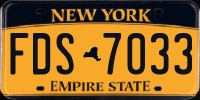NY license plate FDS7033