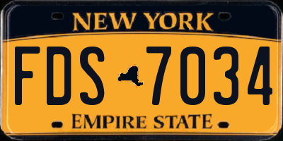NY license plate FDS7034