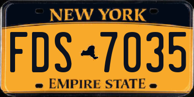 NY license plate FDS7035