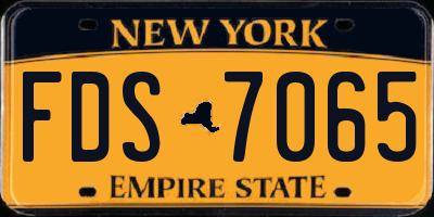 NY license plate FDS7065
