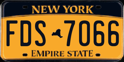 NY license plate FDS7066