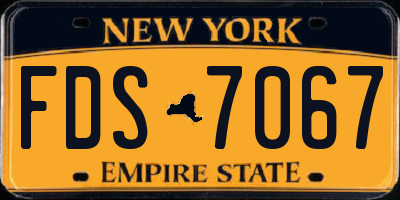 NY license plate FDS7067
