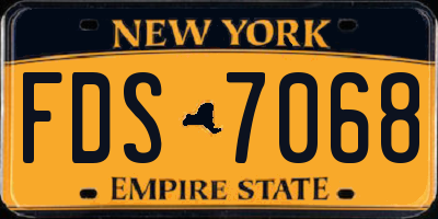 NY license plate FDS7068